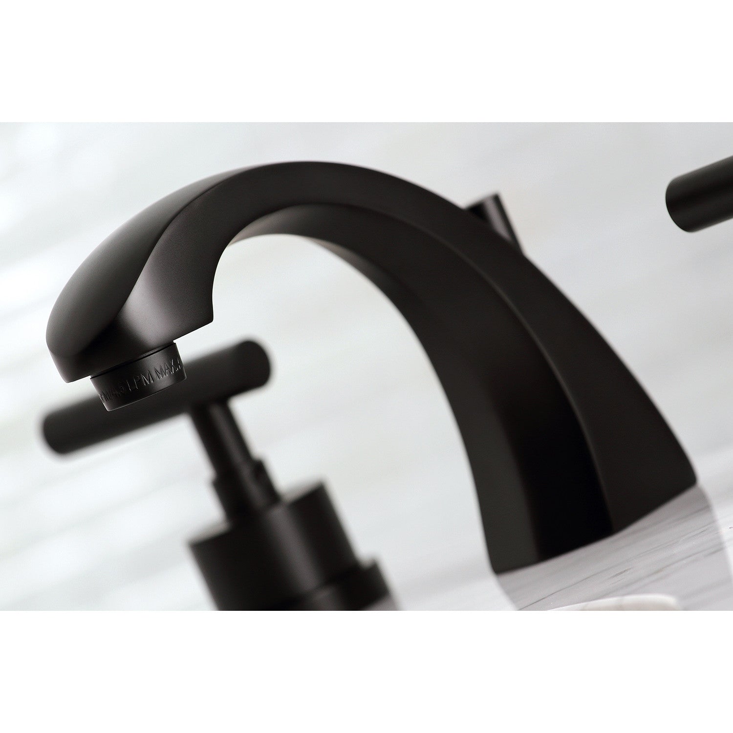 Kingston Sona KS4980CML - Manhattan Two-Handle 3-Hole Deck Mount Widespread Bathroom Faucet with Brass Pop-Up, Matte Black — thumbnail 2